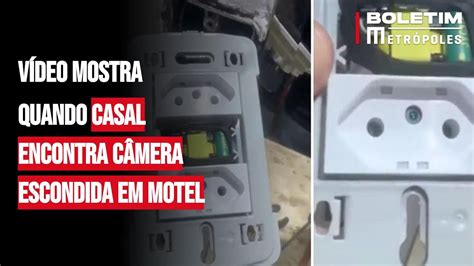 Vídeo mostra quando casal encontra câmera escondida em motel…